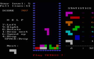 Tetris (DOS version by AcademySoft)